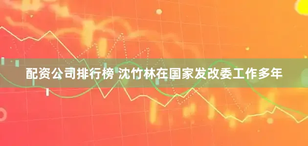 配资公司排行榜 沈竹林在国家发改委工作多年